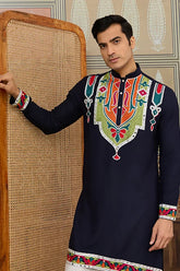 Navy Blue Festival Kurta